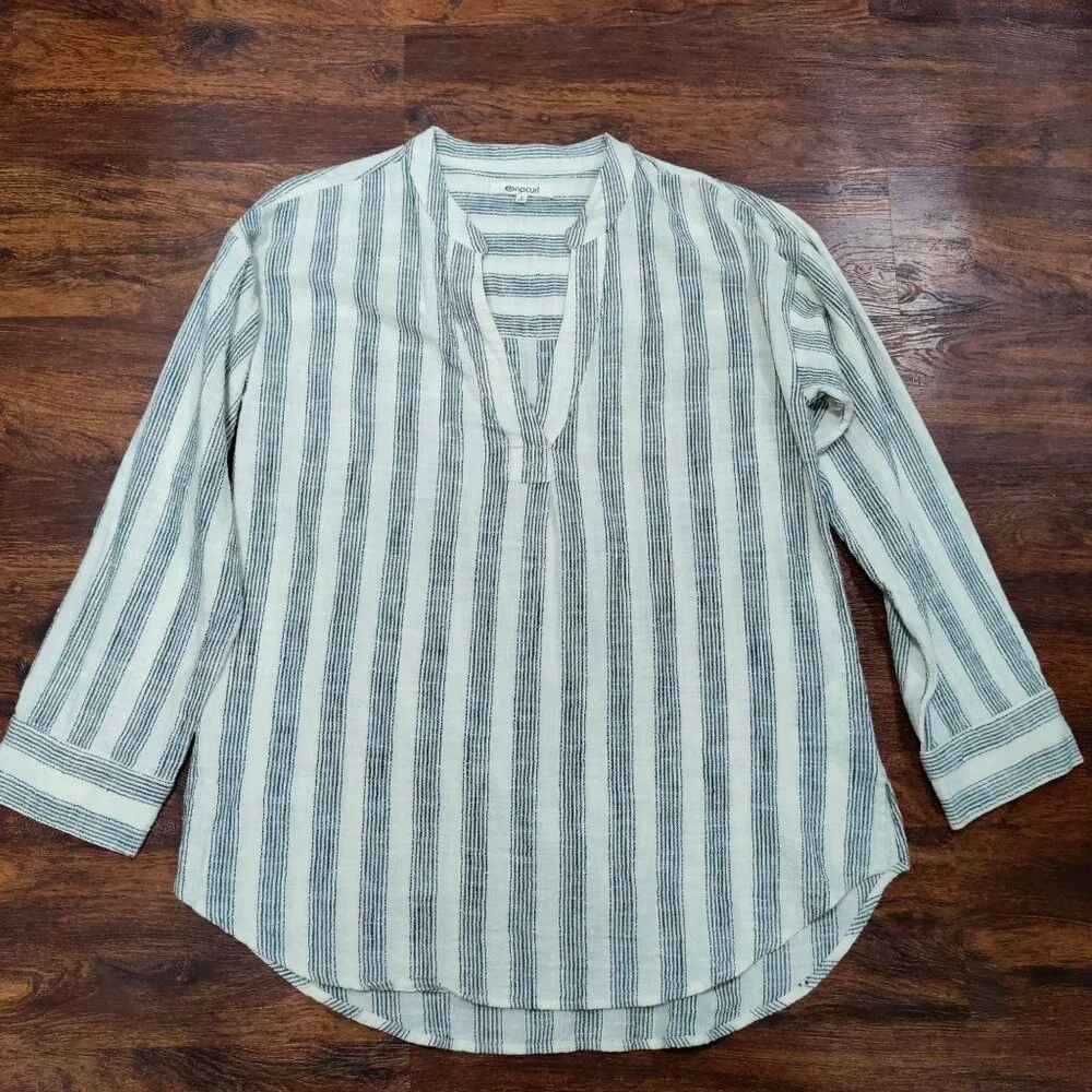 Ripcurl Beach Surf Boho Classic Surf Striped Long Sleeve Shirt Women's Small - Picture 3 of 14